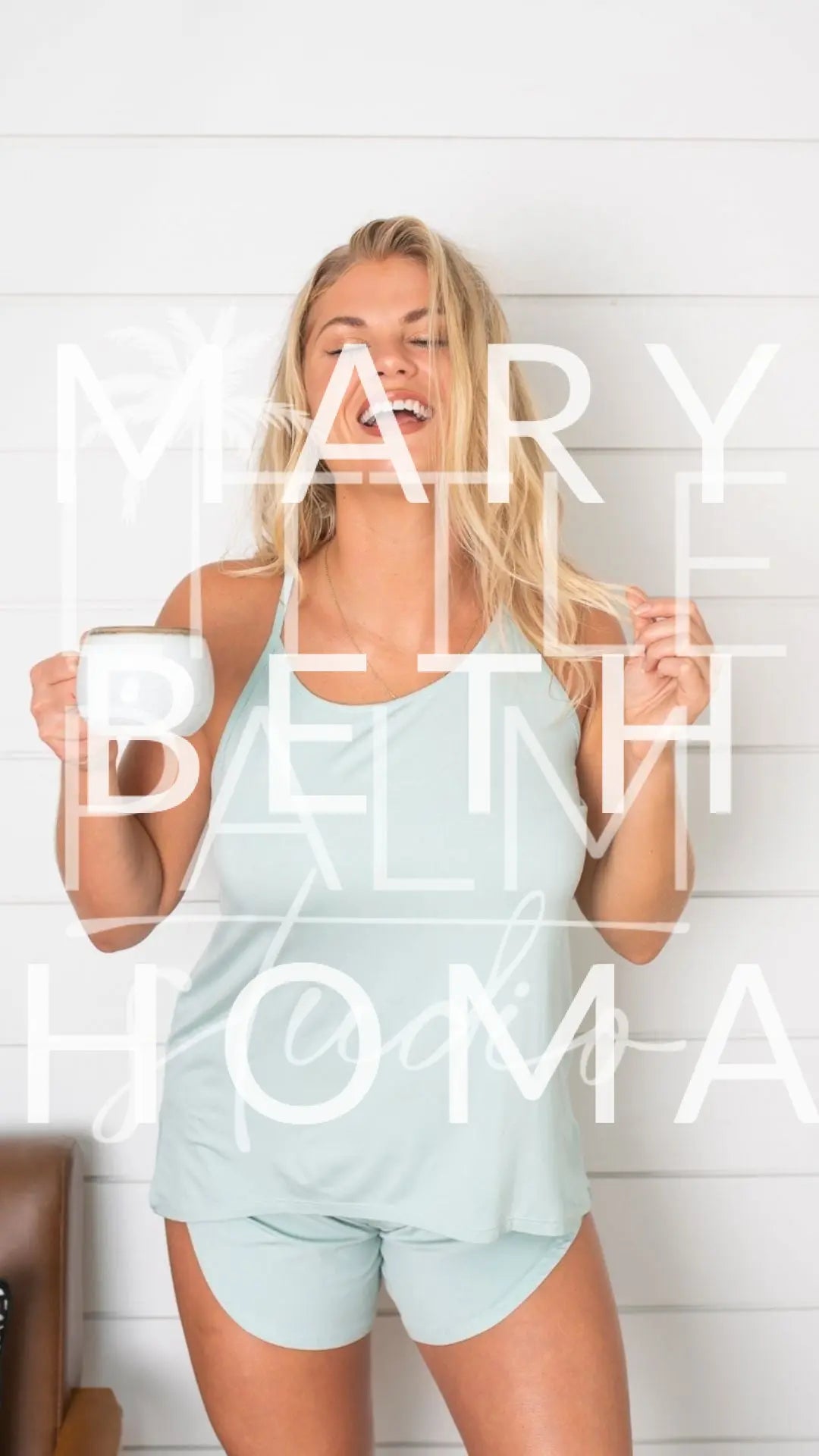 Happy Woman Drinking Coffee Mary Beth Thomas