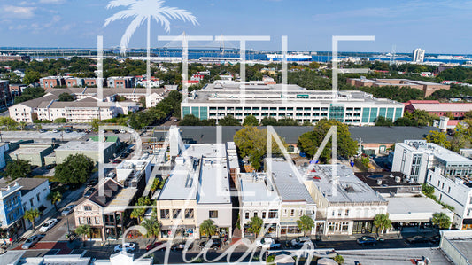 Horizontal Downtown Aerial View of Ravenel Bridge